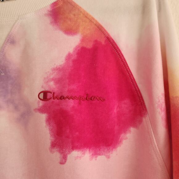 Champion Women Size 2XL Campus French Terry Crew Fuchsia Athletic Sweatshirt NWT - Picture 3 of 10